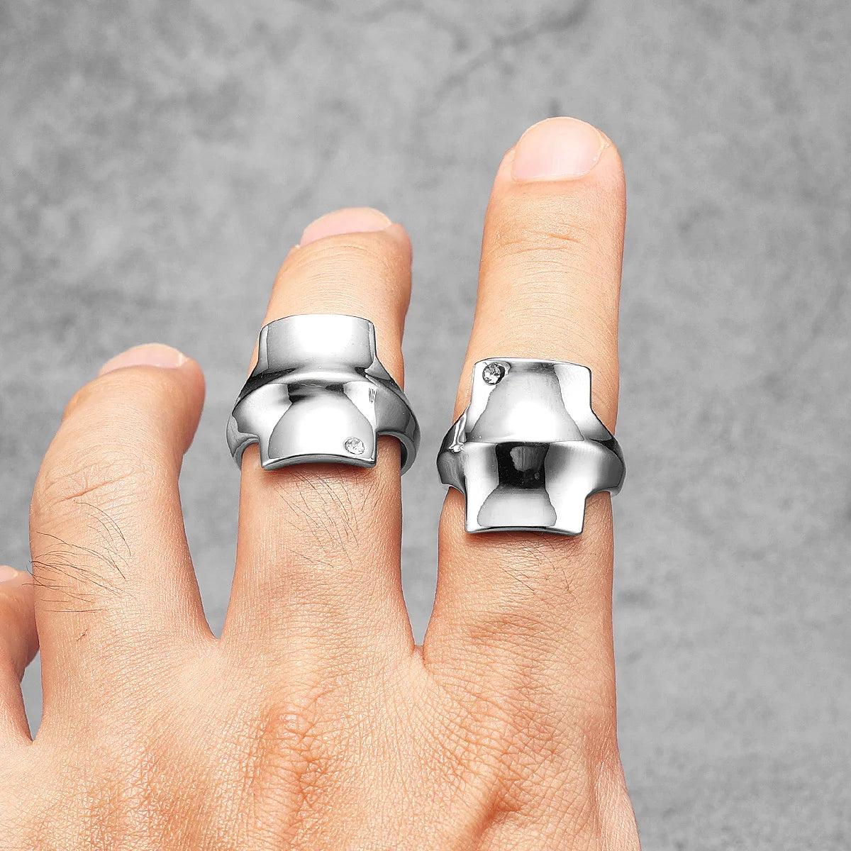 Shield Gemstone Ring — Stainless Steel