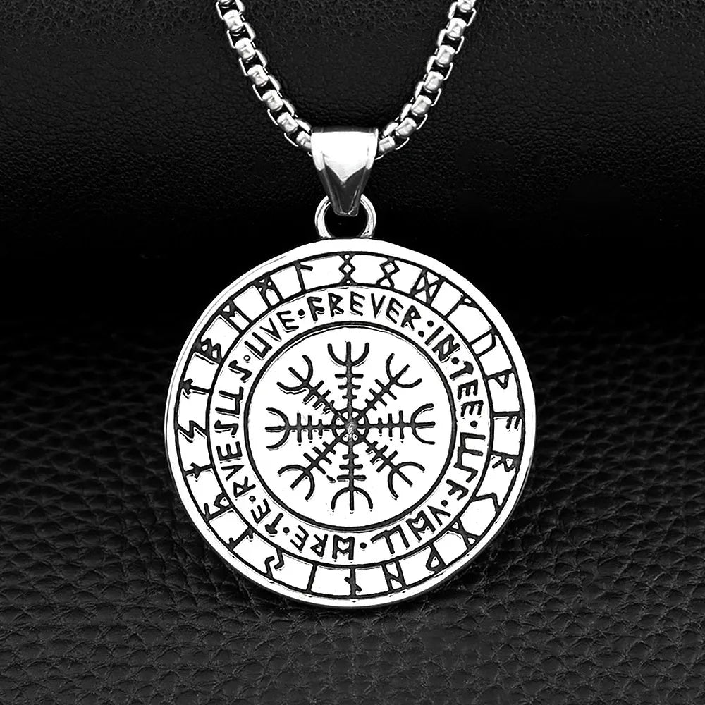 Viking Raven on Branch Tree of Life Necklace — Stainless Steel