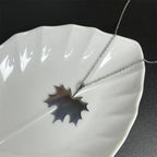 Stainless Steel Necklace For Women Man Maple Leaf Choker Pendant Chain Necklaces Engagement Jewelry korean Fashion NEW