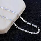 New 925 Sterling Silver fine 2MM flat Clavicle chains Necklaces for Men Women wedding party Jewelry Christmas gifts 40-75cm