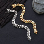 Gold Cuban Chain Necklace 12MM 18K Brass