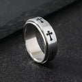 Cross Steel Ring 316L Rotating Finger