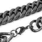 Cuban Black Chain 10-17MM Width Necklace Solid