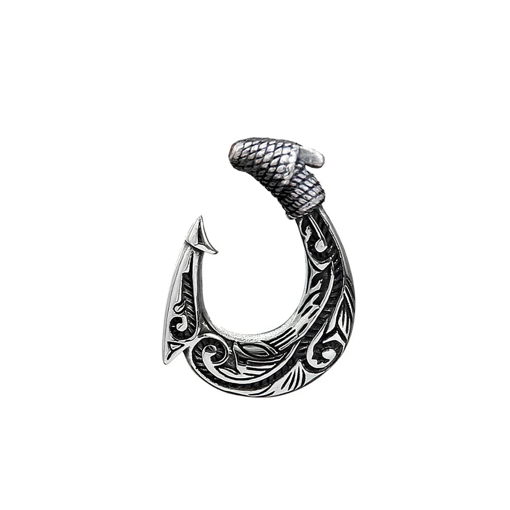 Celtic Fish Hook Pendant — Stainless Steel