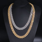 Iced Out Cuban Chain Necklace Stainless Steel 14MM
