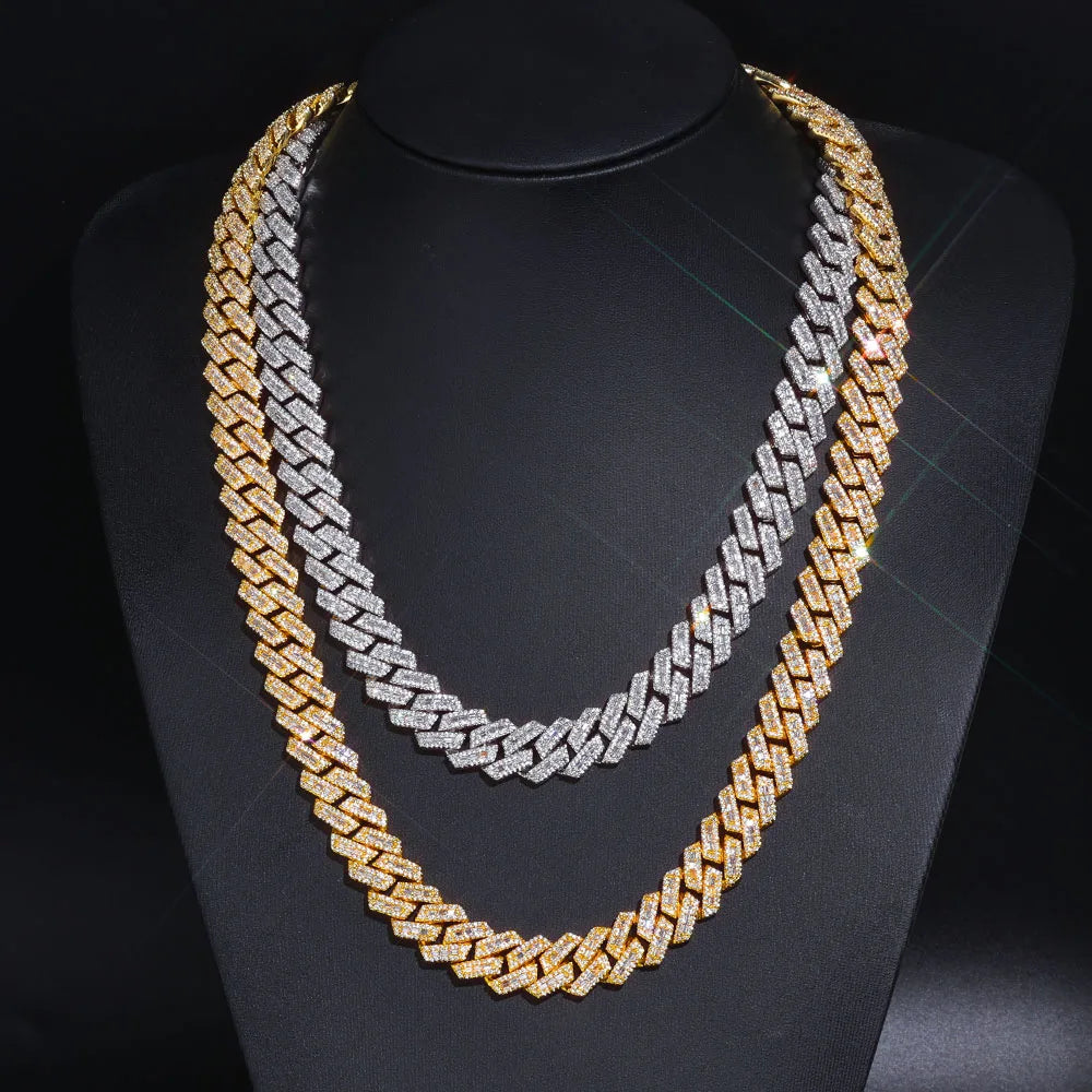 Iced Out Cuban Chain Necklace Stainless Steel 14MM