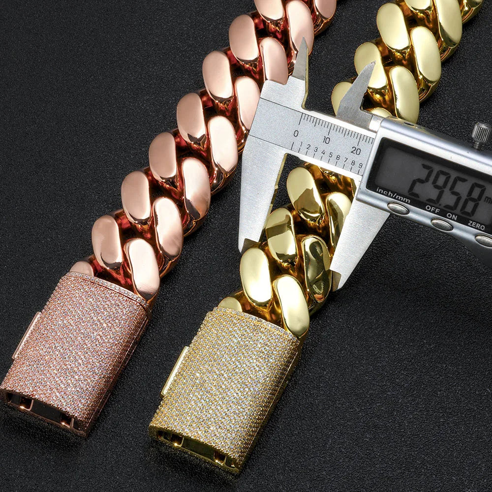 Rose Gold Cuban Chain Necklace 30/40MM Heavy