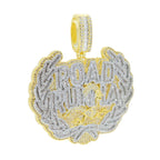 New Iced Out Bling CZ Letter Cross Pendant Necklace Various Design 5A Zircon Two Tone Color Badge Charm Men's Hip Hop