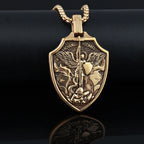 Punk Style Retro Style Archangel Michael Stainless Steel Pendant Does Not Fade