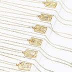 Double Sided Original Tarot Cards Necklace Tarot Moon Cigano Divination Zircon Necklace Wheel of Fortune Star Death
