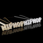 Iced Out Letter Pendant Necklace Stainless Steel