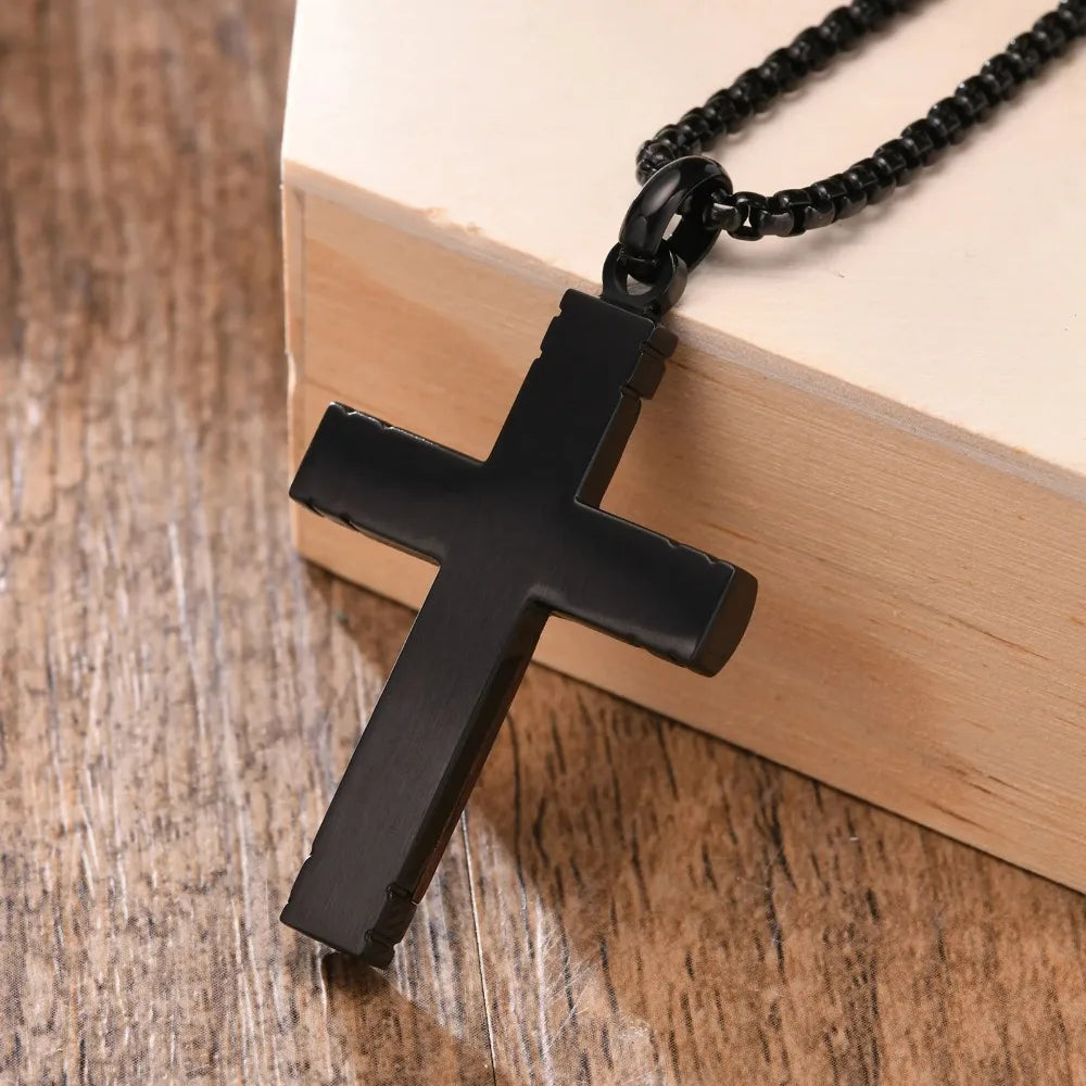 Prayer Hand Cross Stainless Steel Pendant Necklace