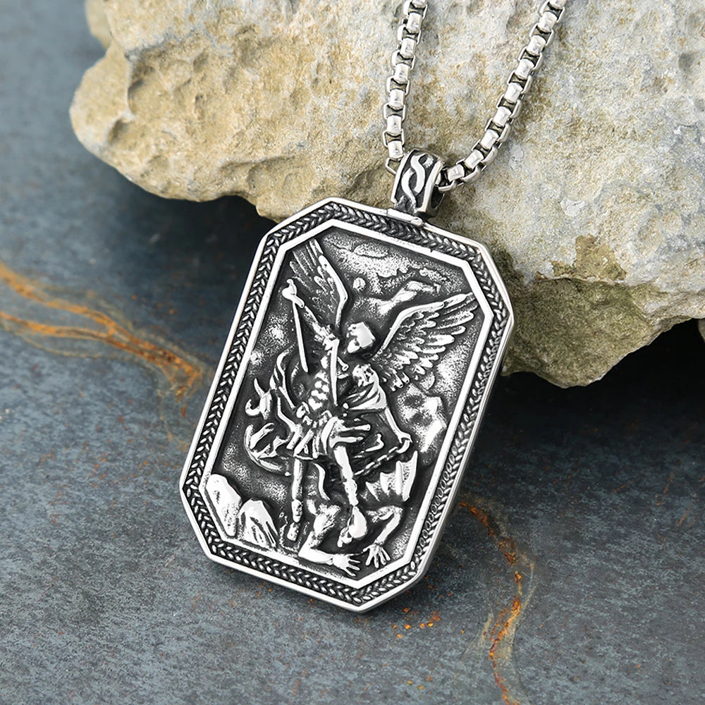 Archangel Protection Pendant — Stainless
