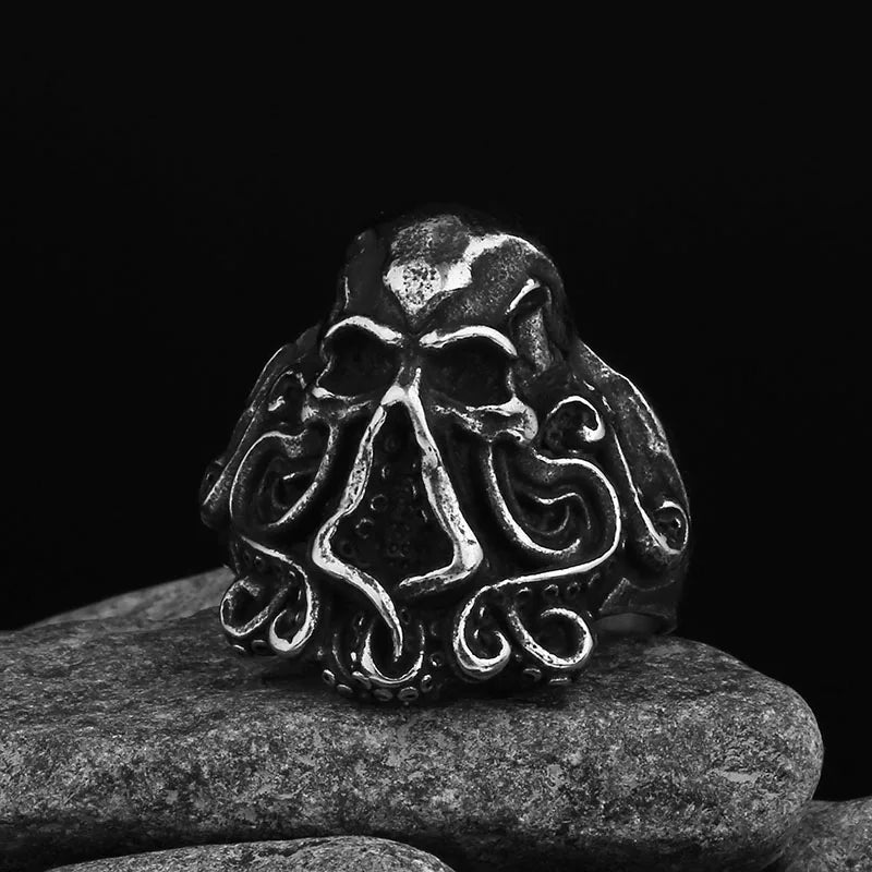 Motorcyclist Skull Ring — Stainless Steel