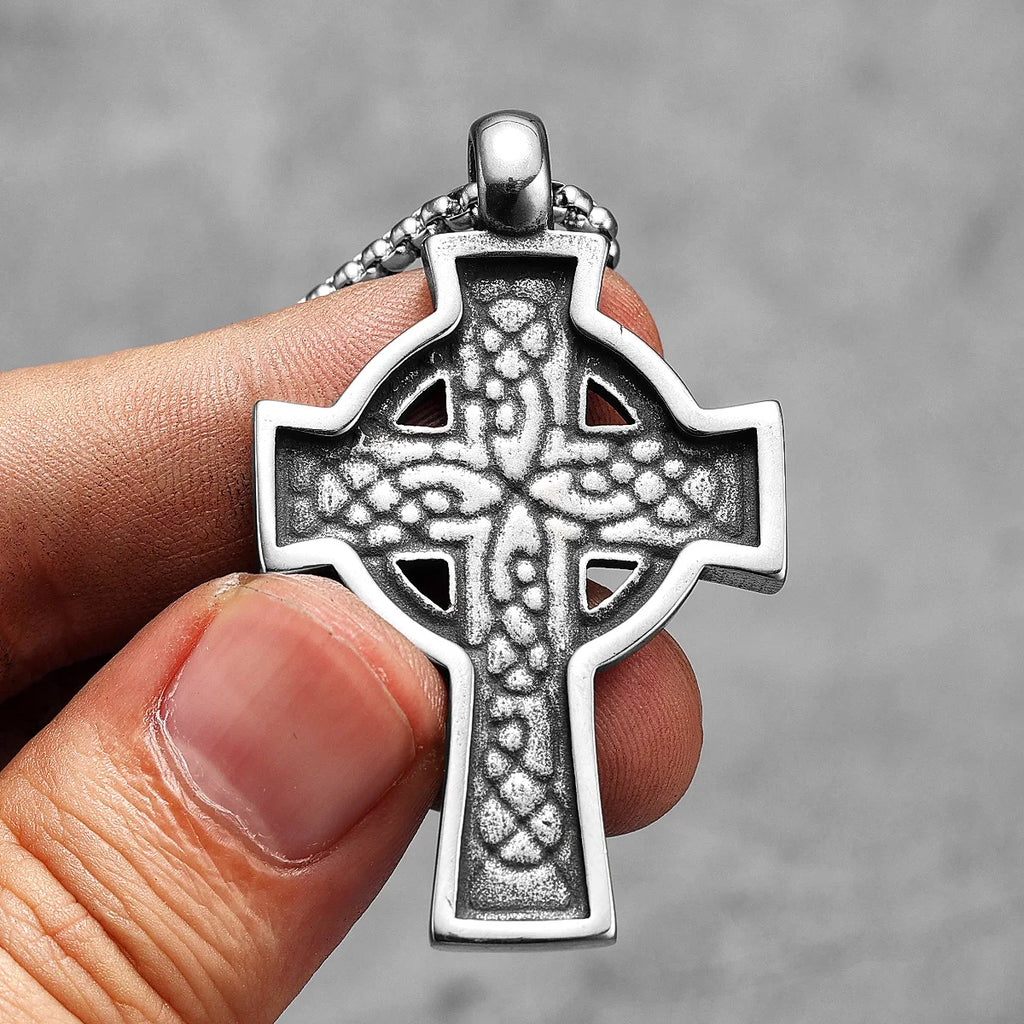 Gothic Celtic Cross Pendant Necklace — Stainless Steel