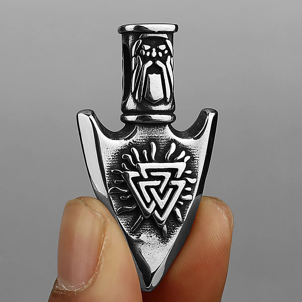 Odin Rune Viking Stainless Steel Pendant Necklace