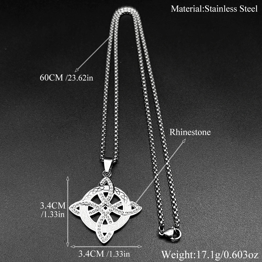 Slavic Witch Knot Pendant Necklace — Stainless Steel