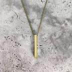 Simple Fashion 3D Vertical Bar Necklaces for Men Minimalist Stainless Steel Geometric Pendant Chain Male Collar Jewelry