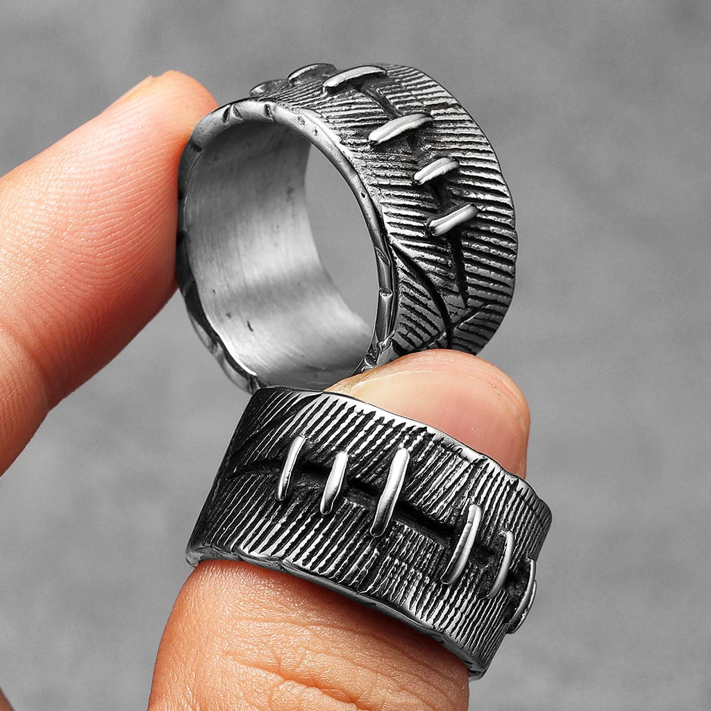 Gothic Suture Ring Stainless Steel
