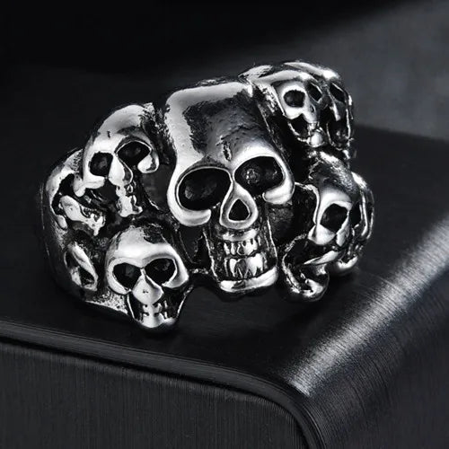 New Design Skull Crow Skull Ring Woodpecker Bird Men's Ring Punk Stylish Jewelry