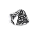 Steel Ring Vintage Masonic Punk Octopus Eyes