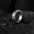 6MM Silver Color Stainless Steel Rotatable Star Rings For Men Women Trendy Male Stylish Punk Metal Ring Spinner Jewelry