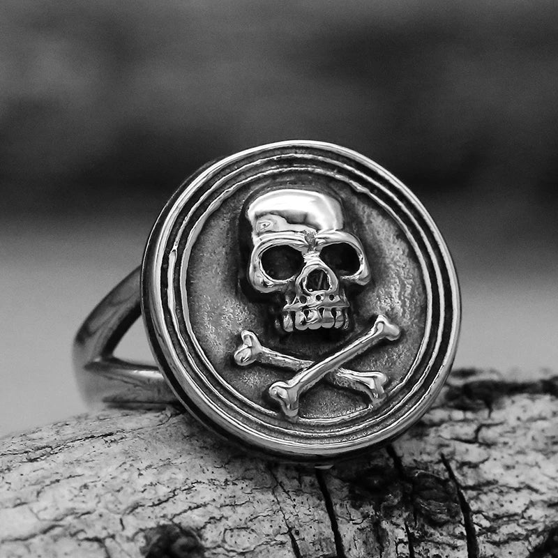 Men's Calvarium Skull Ring Gothic 316L Stainless Steel Biker Ring Motorcycle Band jewellery Party Gift OSR734