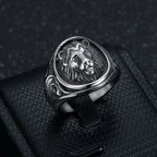 Vintage 316L Stainless Steel Animal Lion Pattern Rings For Men Women Punk Fashion Lion Head Ring Party Jewelry Gift