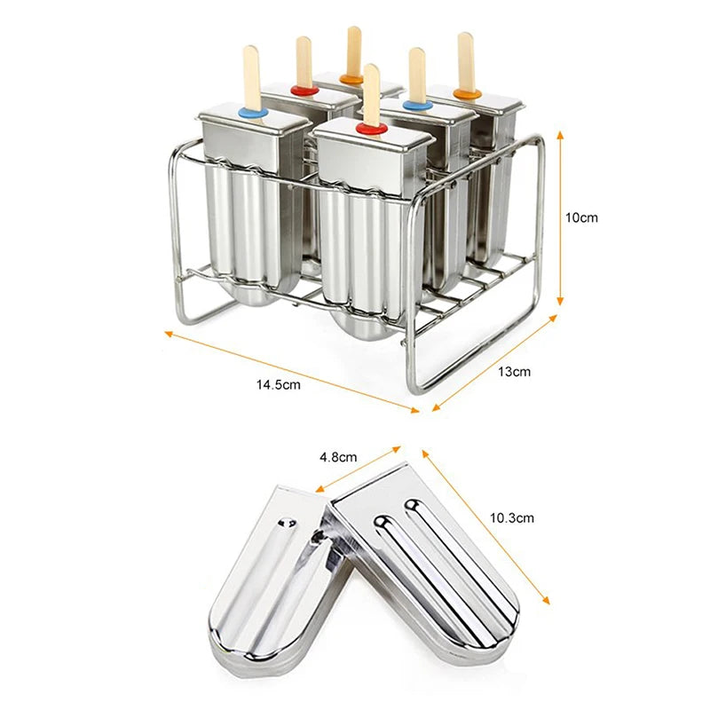 Stainless Steel Popsicle Mold Rack Ice Lolly Mold Frozen Lolly Popsicle Maker Homemade Ice Cream Mold with Popsicle