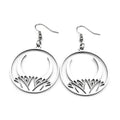 Moon Steel Earrings Gothic Flower Crescent Dangle