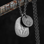 Retro Lightning Pray Tag Stainless Steel Men Necklaces Pendant Chain Punk for Women Fashion Jewelry Gifts Wholesale Dropshiping