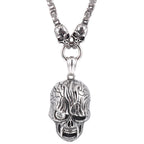 Punk Skull Head Pendants Necklaces for Men Stainless Steel Men's Pendant Necklace With 45--72CM Long Chain Halloween
