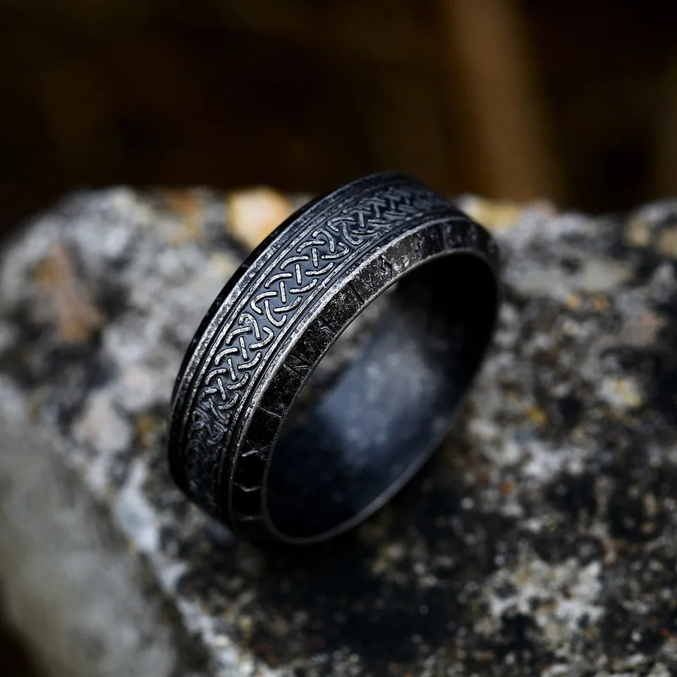 Vintage Odin Norse Viking Amulet Rune Rings For Men Cool Stainless Steel Celtic Knot Ring Wedding Jewelry Valentine's