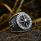 New Creative Stainless Steel Viking Warrior Double Axe Ring for Men Fashion Punk Hip Hop Party Jewelry