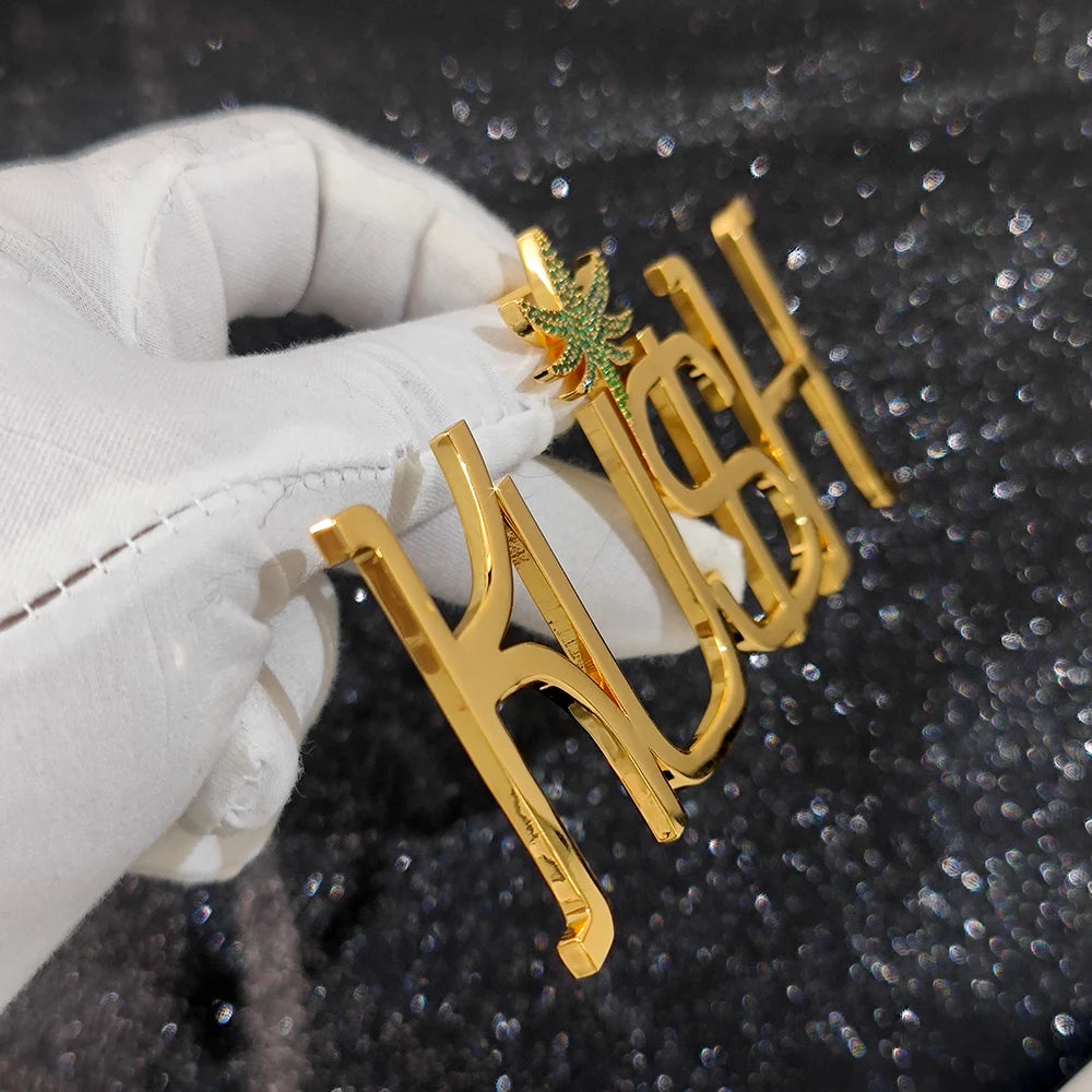 Iced Out Smooth Letter Pendant Logo