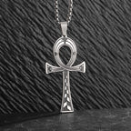 Vintage Egyptian Key of Life Ankh Cross Pendant Horus Patronus Necklace Men's Fashion Pharaoh Amulet Jewelry