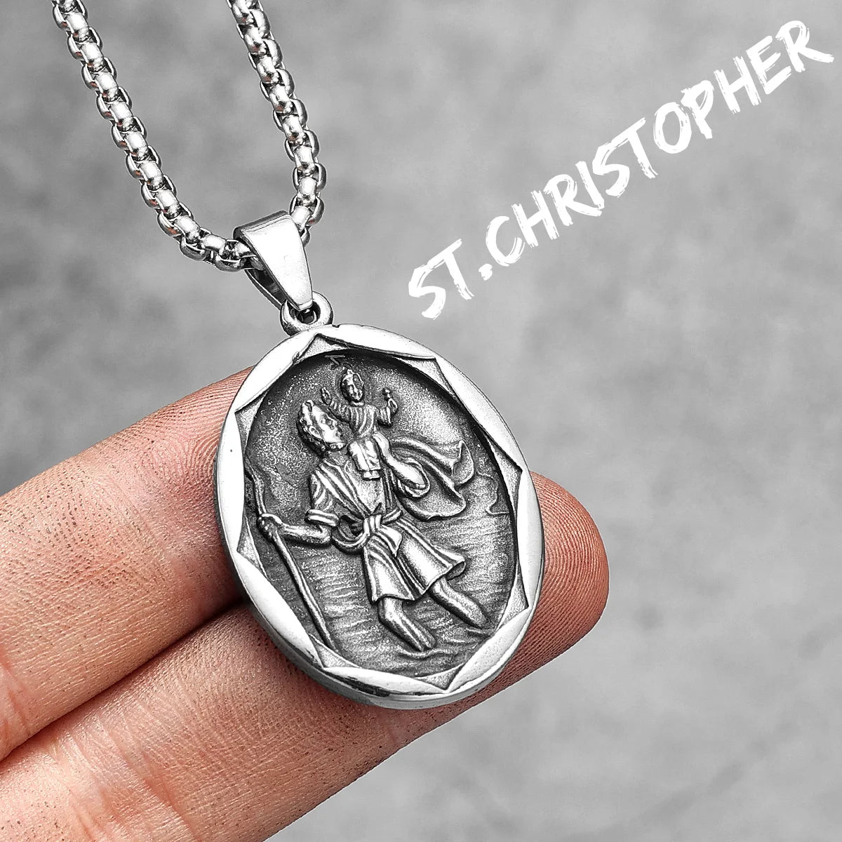 St. Christopher Pendant — Stainless Steel