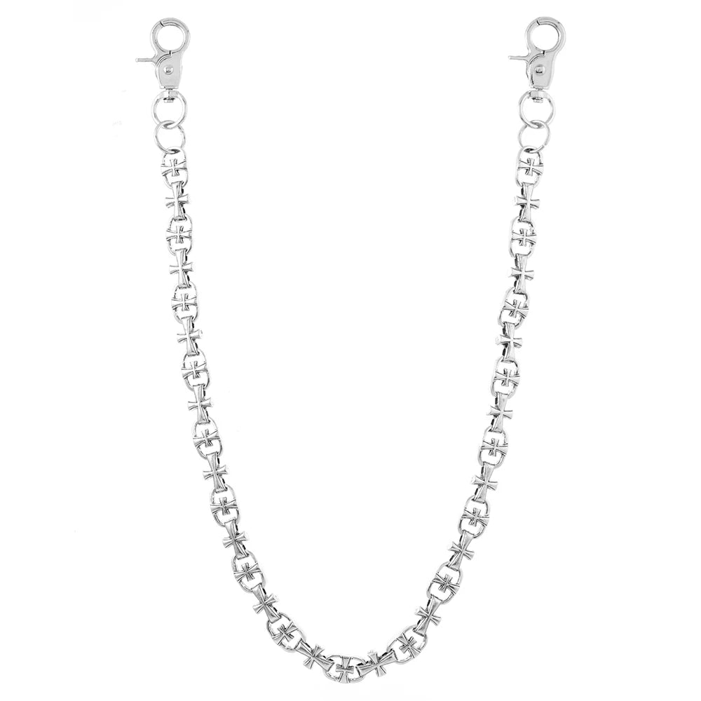 Punk Rock Cross Wallet Chain Necklace — Zinc Alloy