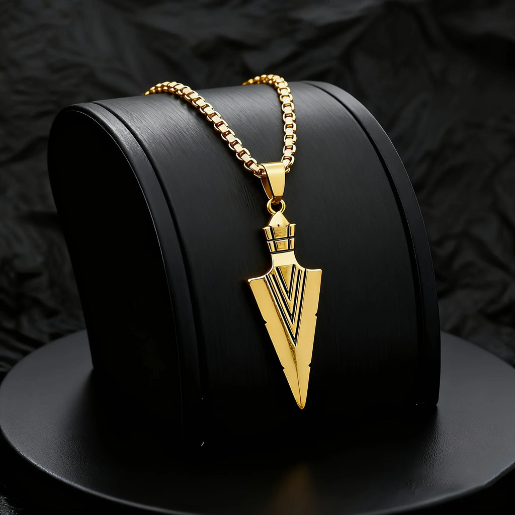 1Pcs Men Fashion Necklace Arrow Pendant Necklace Minimalist Street Hip Hop Jewelry Accessories