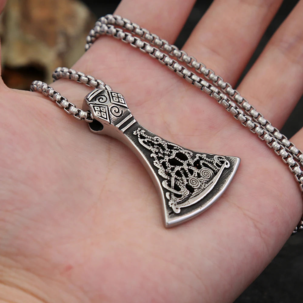 Viking Thor Axe Pendant — Stainless Steel