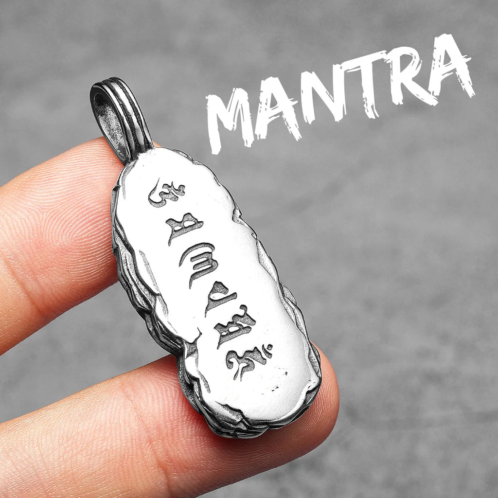 Mantra Pendant Necklace — Stainless Steel