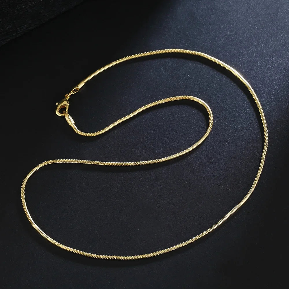 Two-Tone 1mm Snake Chain Necklace — 75cm Long