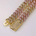 Rose Gold Cuban Chain Necklace Iced Out 10MM