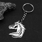 Black Horse Head Pendant Necklace — Stainless Steel