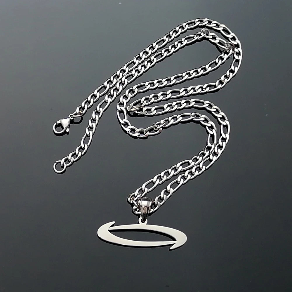 Polished O Pendant Necklace for Men 24in — Stainless Steel