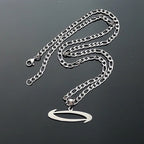 Mens Punk Opium 'O' Necklace Polished Stainless Steel Pendant Choose Chains 24inch