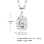 Virgin Mary Figaro Chain Pendant — SS