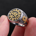 Egyptian Eye of Horus Ring — Stainless