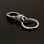 Punk Sabertooth Tiger Carabiner Stainless Steel Keychain 3D Animal Smilodon Waist Belt Clip Unisex Fashion Jewerly Accessories