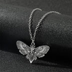 New Death Moth Necklace Retro Pendant Skull Gothic Butterfly Sweater Chain Hip Hop Female Male Jewelry Halloween Accessories